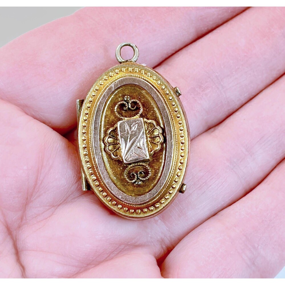 Vintage, Victorian, Locket, Gold Filled, Etruscan Revival, Antique, GF - Picture 3 of 6